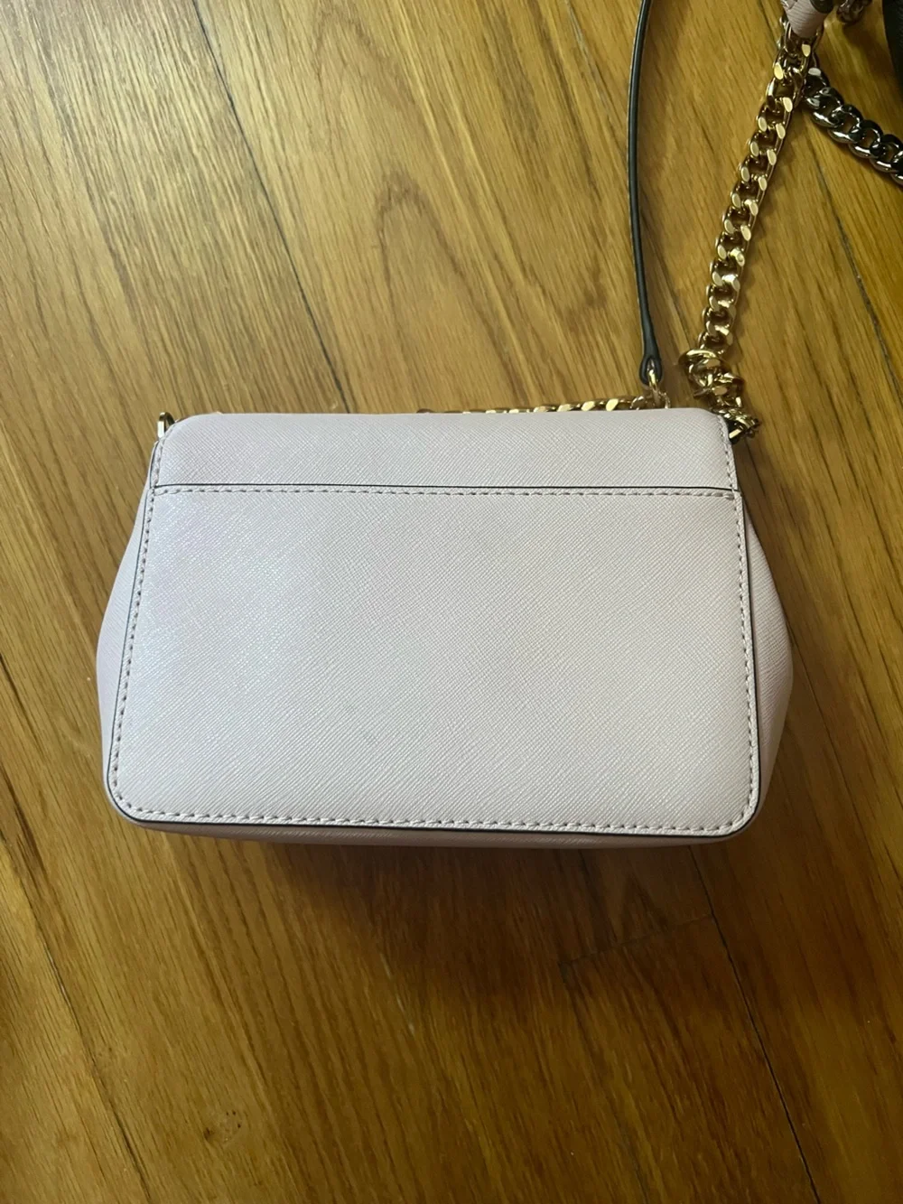Michael Kors Black and Light Pink Leather Crossbody Duo BUNDLE